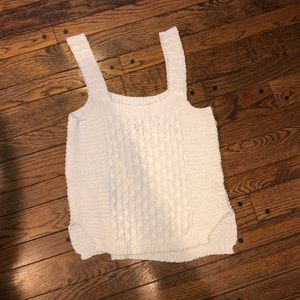 Moon River White Knit Tank Top